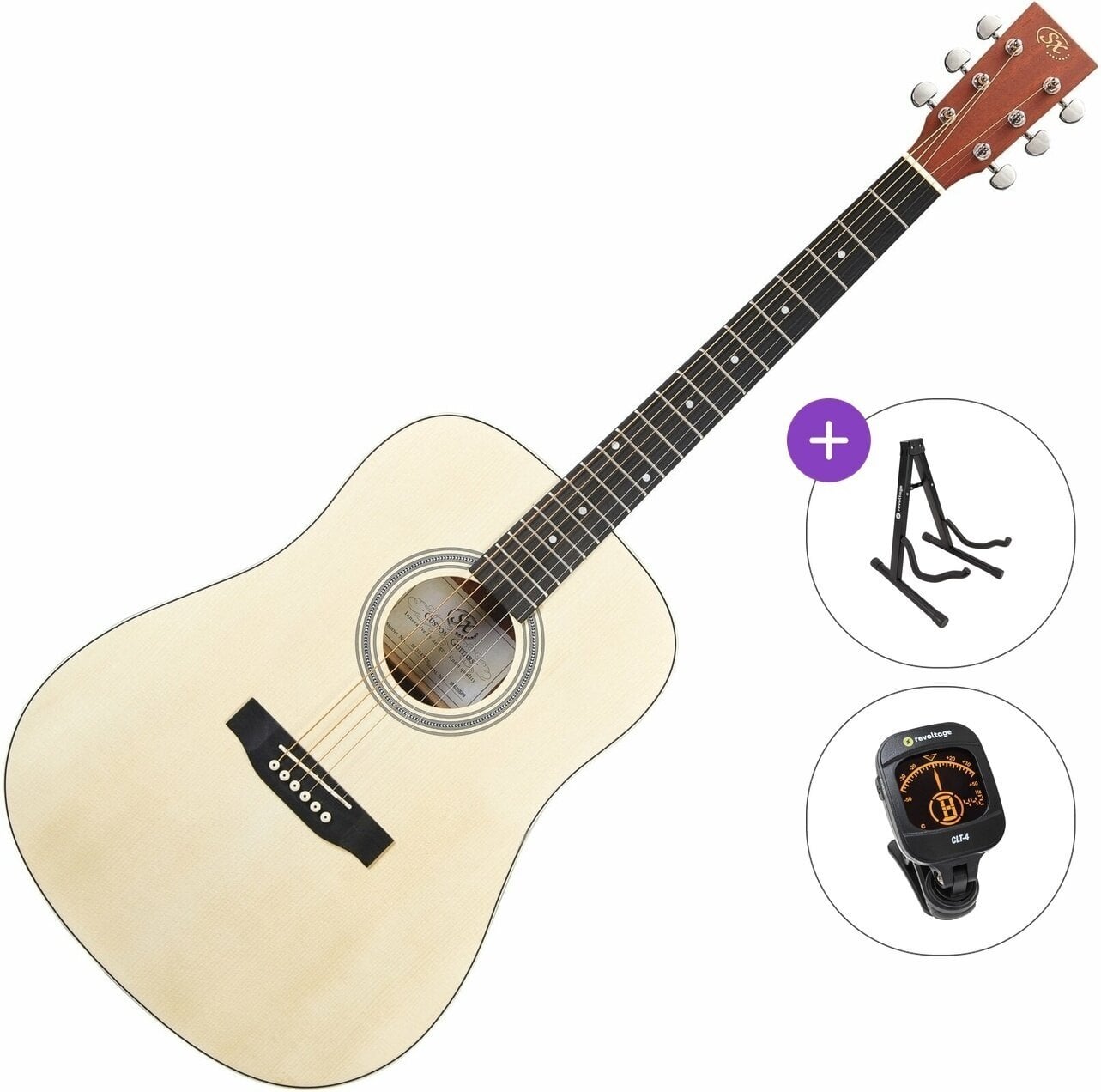 Dreadnought-kitara SX SD304T Standard SET Natural Dreadnought-kitara