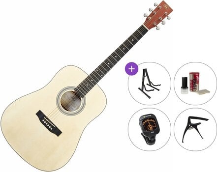Dreadnought-kitara SX SD304T Premium SET Natural Dreadnought-kitara - 1
