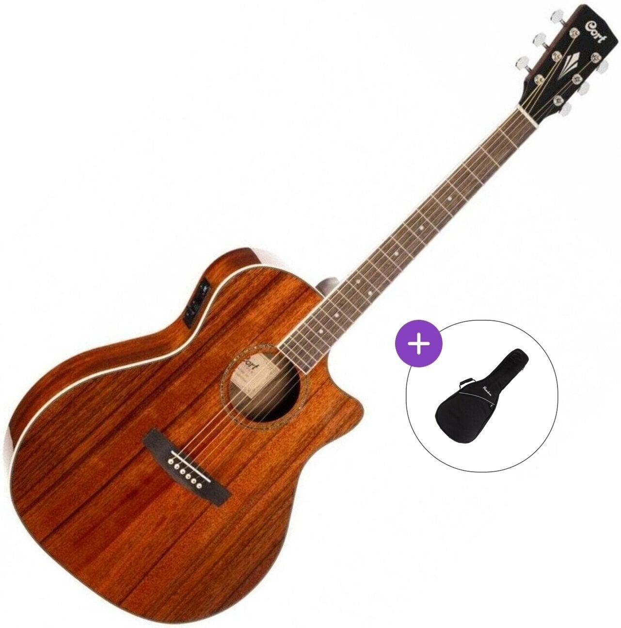 Chitarra Semiacustica Jumbo Cort GA-DAO Basic SET Natural Chitarra Semiacustica Jumbo