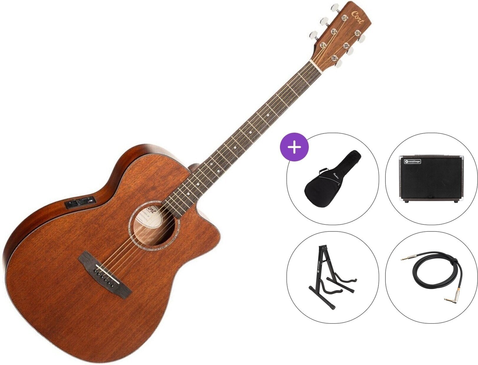 guitarra eletroacústica Cort L60MCE Premium SET Open Pore guitarra eletroacústica
