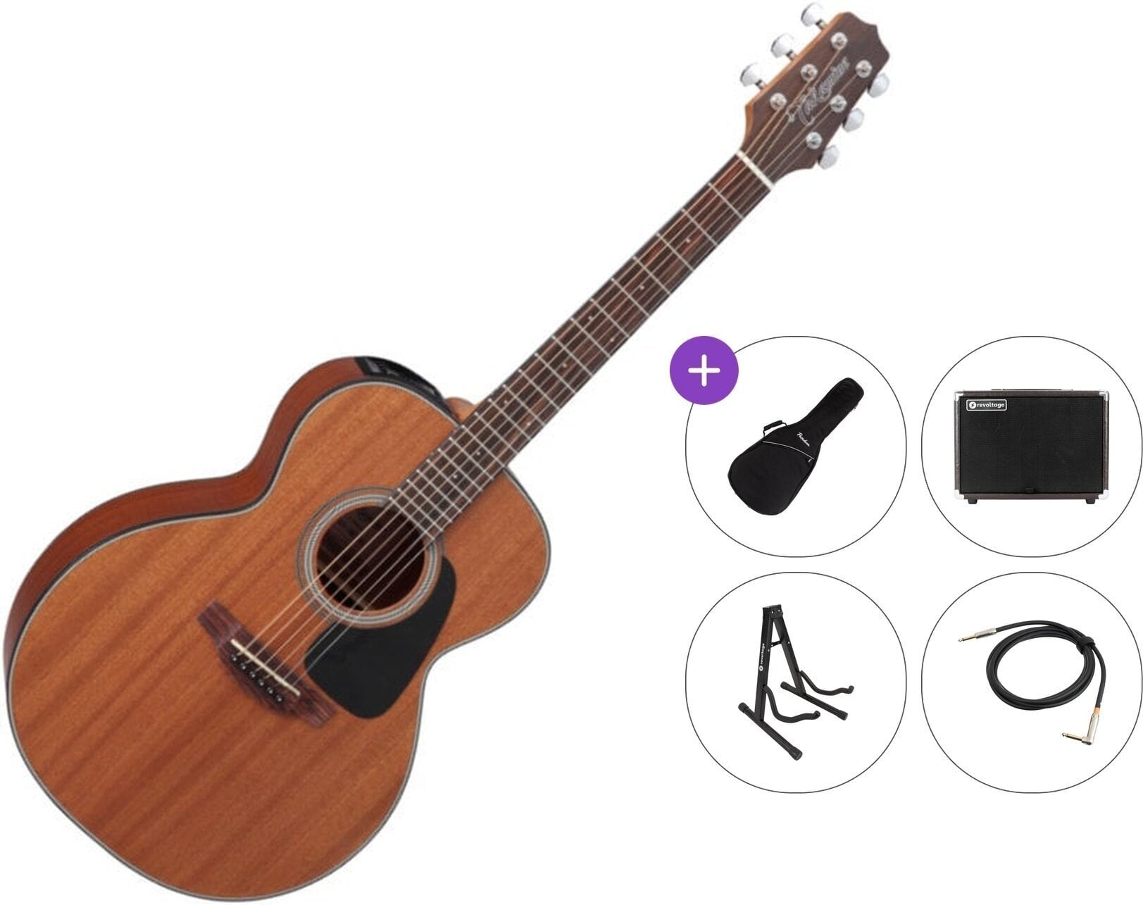 Chitarra Semiacustica Jumbo Takamine GX11ME Premium SET Natural Satin Chitarra Semiacustica Jumbo