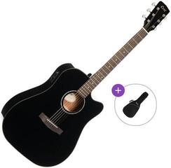 elektroakustiline kitarr Cort EARTH 60CE Basic SET Black Gloss elektroakustiline kitarr