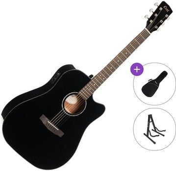 elektroakustiline kitarr Cort EARTH 60CE Standard SET Black Gloss elektroakustiline kitarr - 1