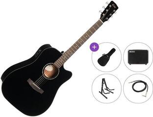 elektroakustiline kitarr Cort EARTH 60CE Premium SET Black Gloss elektroakustiline kitarr