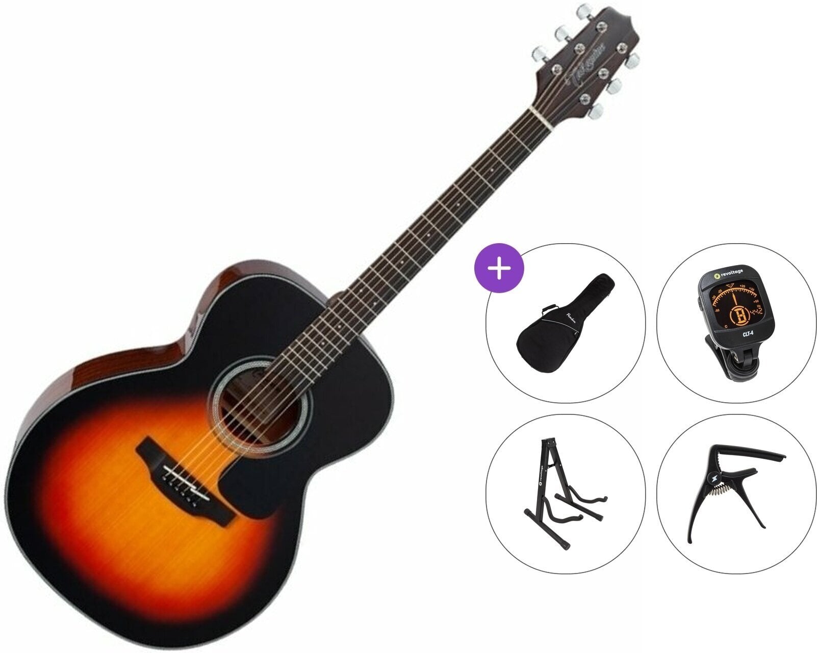 Jumbo Guitar Takamine GN30 Premium SET Brown Sunburst Jumbo Guitar
