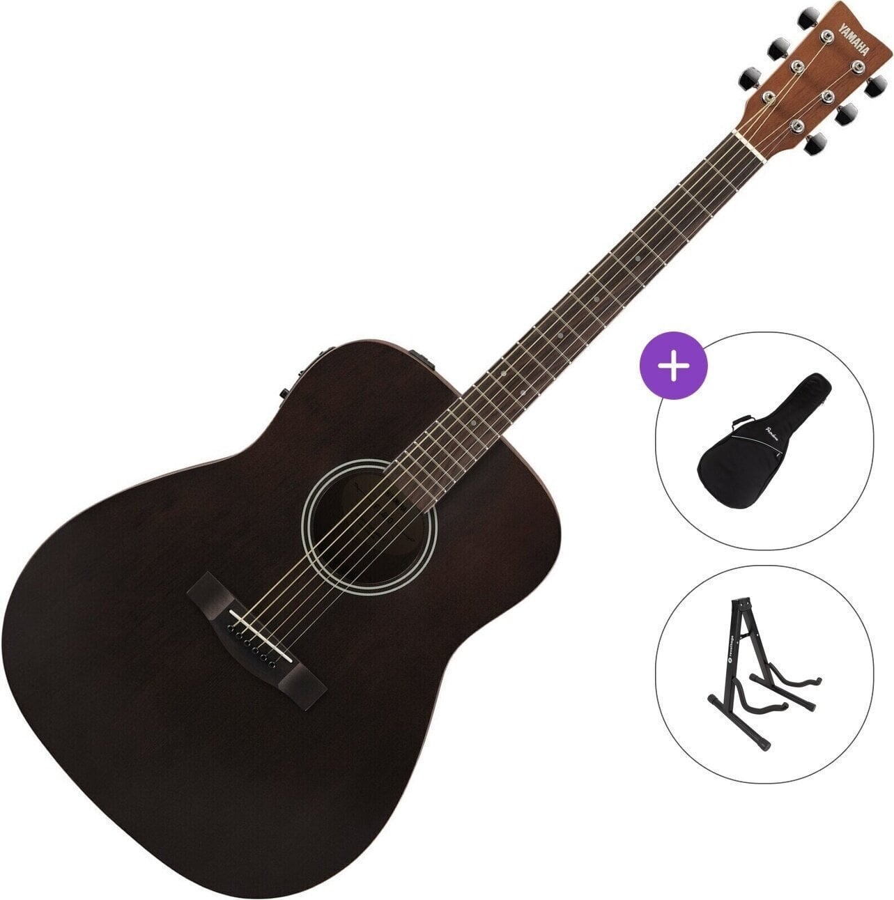 Dreadnought z elektroniką Yamaha FX400 Standard SET Smoky Black Dreadnought z elektroniką