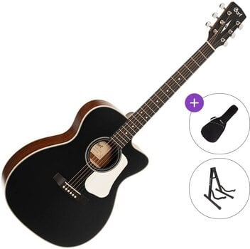 Jumbo Elektro-Akustikgitarren Cort L100OCF-CED Standard SET Black Satin Jumbo Elektro-Akustikgitarren - 1