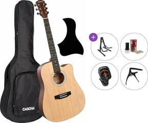 Akustikgitarre Cascha CGA110 Premium SET Natural Akustikgitarre