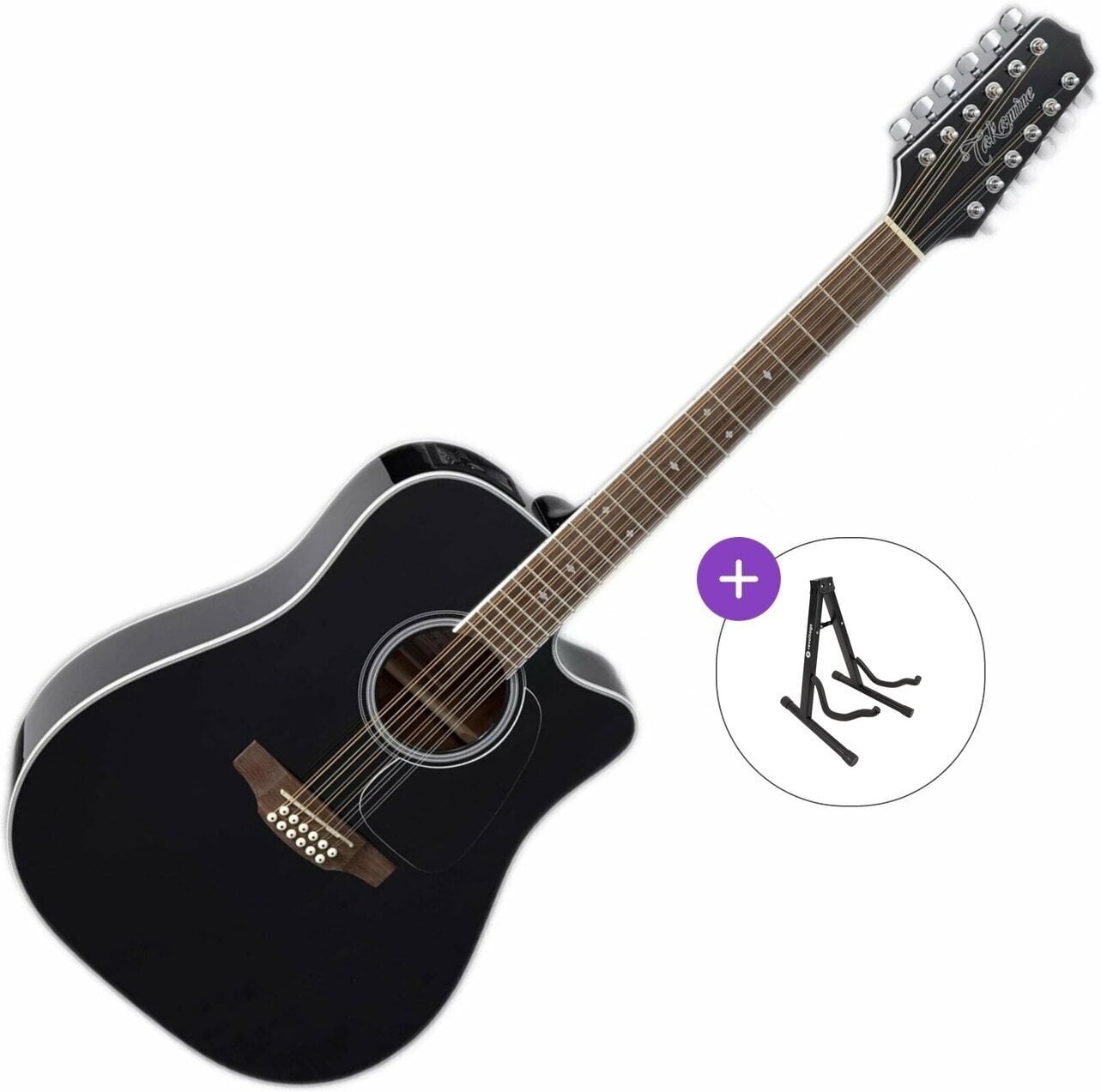 12 stygų akustinė-elektrinė gitara Takamine GD38CE Basic SET Black 12 stygų akustinė-elektrinė gitara