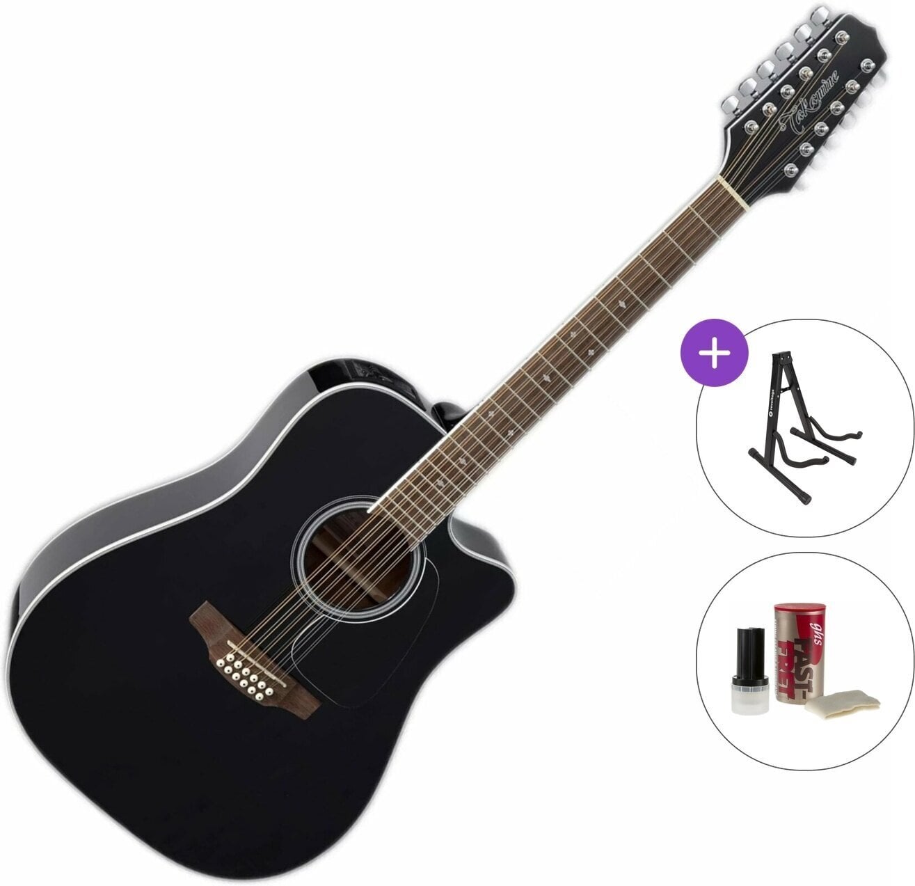 12 stygų akustinė-elektrinė gitara Takamine GD38CE Standard SET Black 12 stygų akustinė-elektrinė gitara