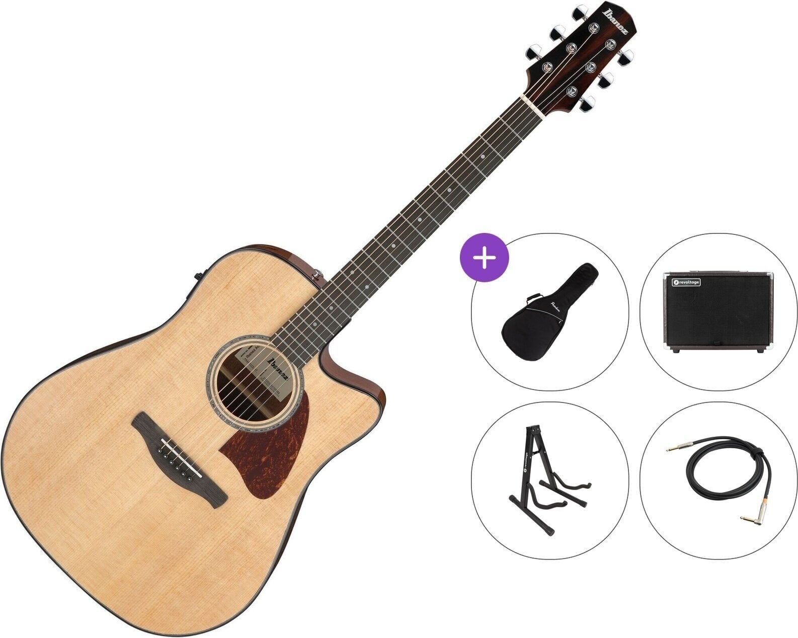 electro-acoustic guitar Ibanez AAD51CE-NT Premium SET Natural electro-acoustic guitar