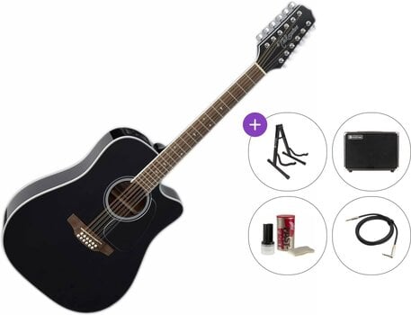 12 stygų akustinė-elektrinė gitara Takamine GD38CE Premium SET Black 12 stygų akustinė-elektrinė gitara - 1