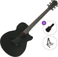 Jumbo Elektro-Akustikgitarren Ibanez AEG621-BOT Standard SET Black Out Jumbo Elektro-Akustikgitarren