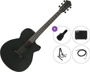 Jumbo Elektro-Akustikgitarren Ibanez AEG621-BOT Premium SET Black Out Jumbo Elektro-Akustikgitarren