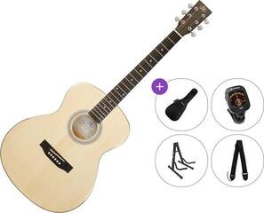 Akustická kytara SX SO204G Premium SET Natural-Transparent Black Akustická kytara
