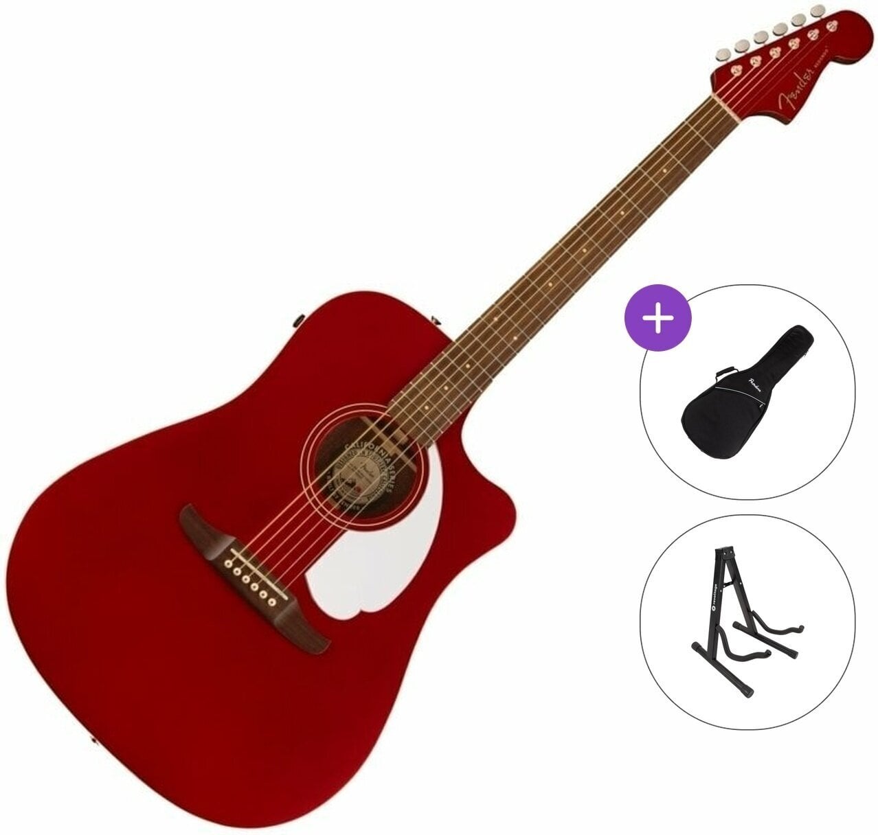Elektroakustinen kitara Fender Redondo Player Standard SET Candy Apple Red Elektroakustinen kitara