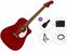 Elektroakustinen kitara Fender Redondo Player Premium SET Candy Apple Red Elektroakustinen kitara