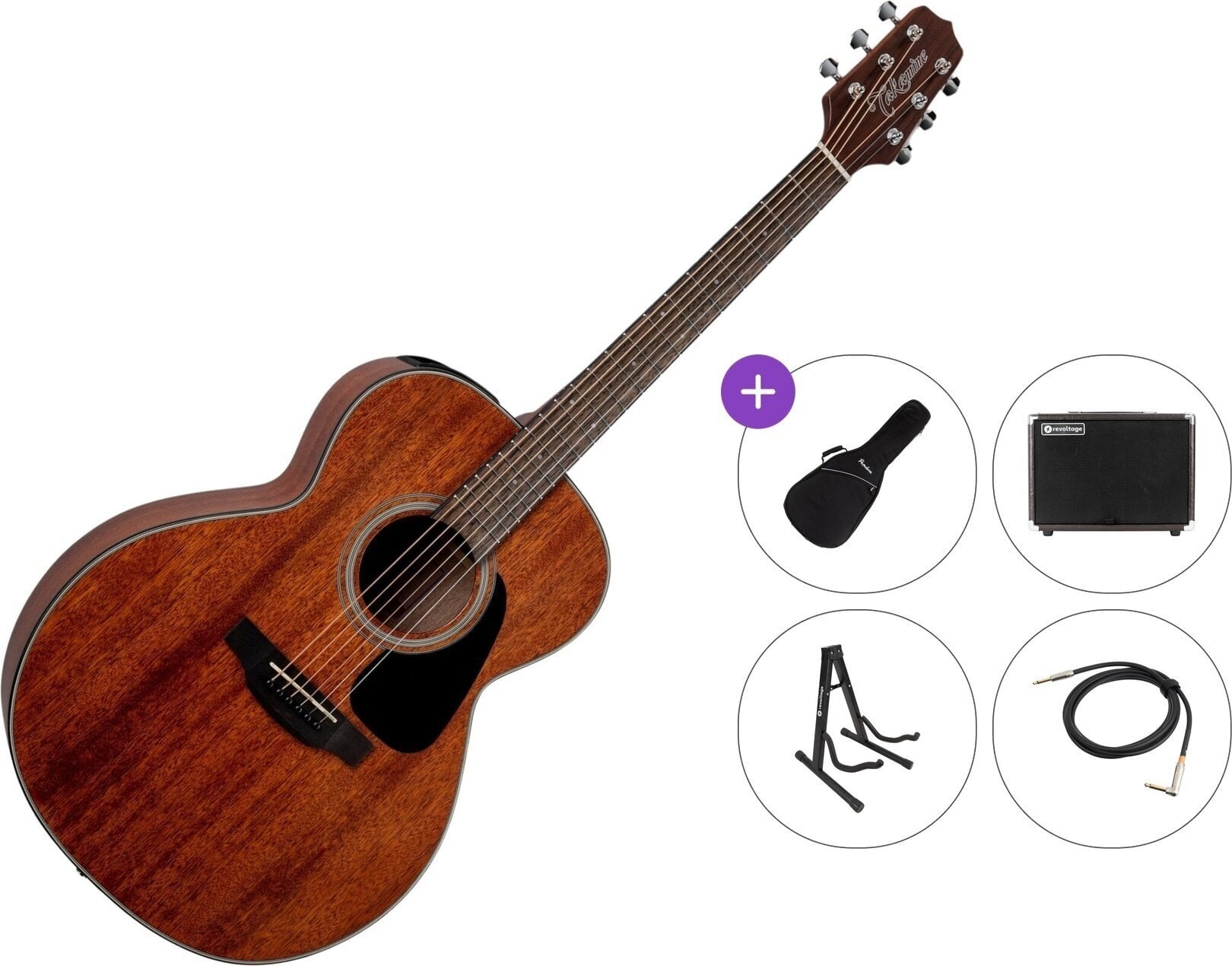 elektroakustisk guitar Takamine GLN11E Premium SET Natural Satin elektroakustisk guitar