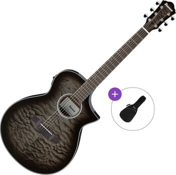 guitarra eletroacústica Ibanez AEWC16QA-TKH Basic SET Transparent Black Sunburst guitarra eletroacústica - 1