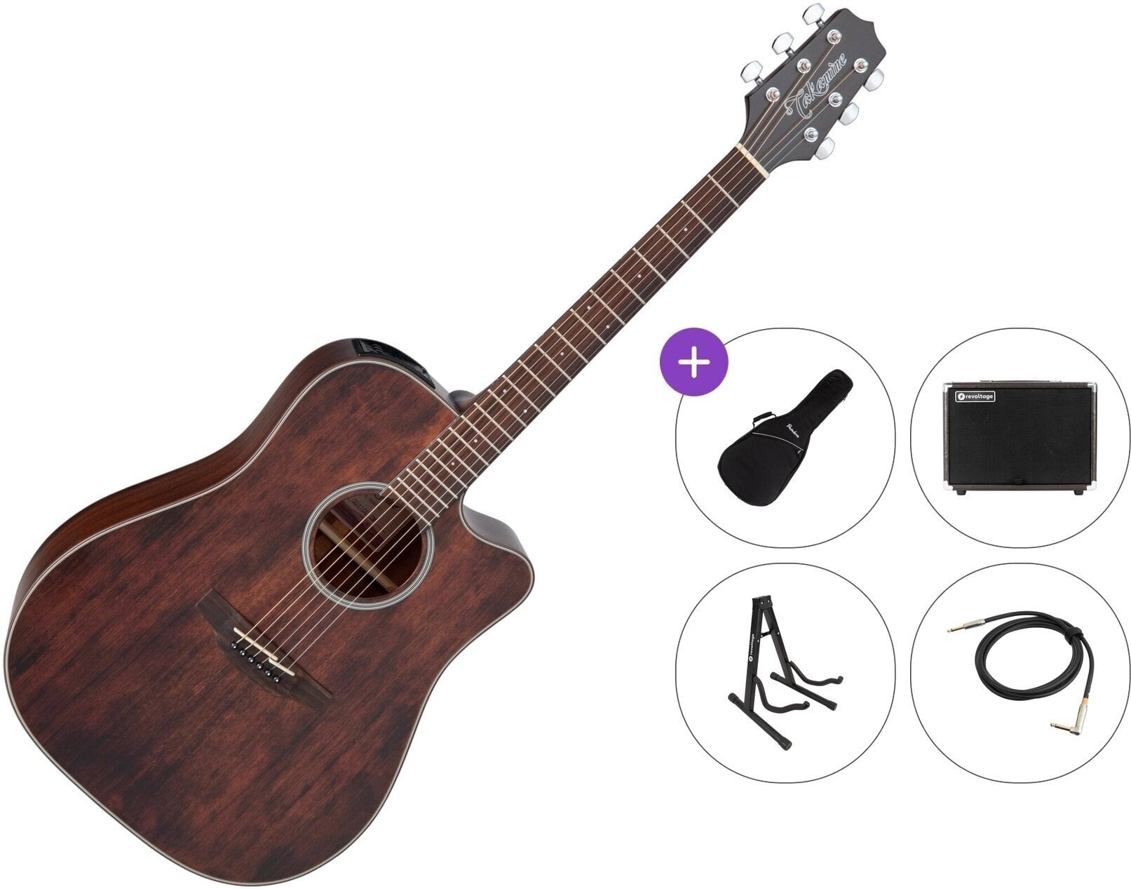 Elektroakustinen kitara Takamine GD21CE SM Premium SET Satin Molasses Elektroakustinen kitara