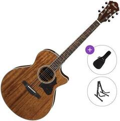 Jumbo elektro-akoestische gitaar Ibanez AE245-NT Standard SET Natural Jumbo elektro-akoestische gitaar