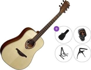 Dreadnought-kitara LAG Tramontane 88 T88D Premium SET Natural Dreadnought-kitara