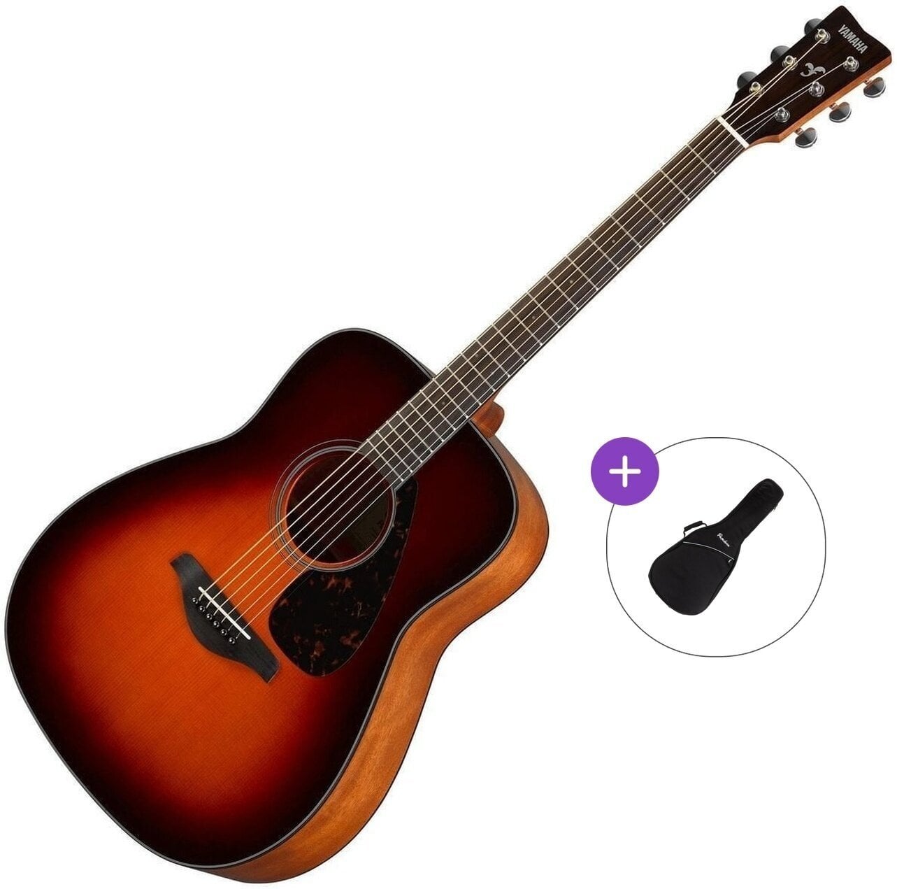Dreadnought Guitar Yamaha FG800 Basic SET Brown Sunburst Dreadnought Guitar