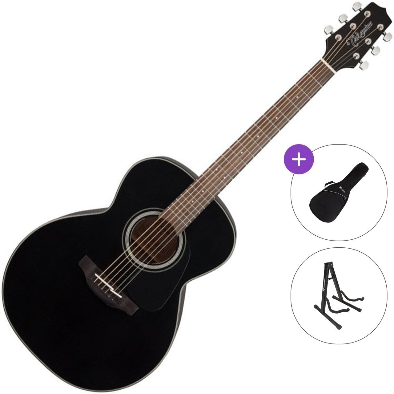 Jumbo Guitar Takamine GN30 Standard SET Black Jumbo Guitar