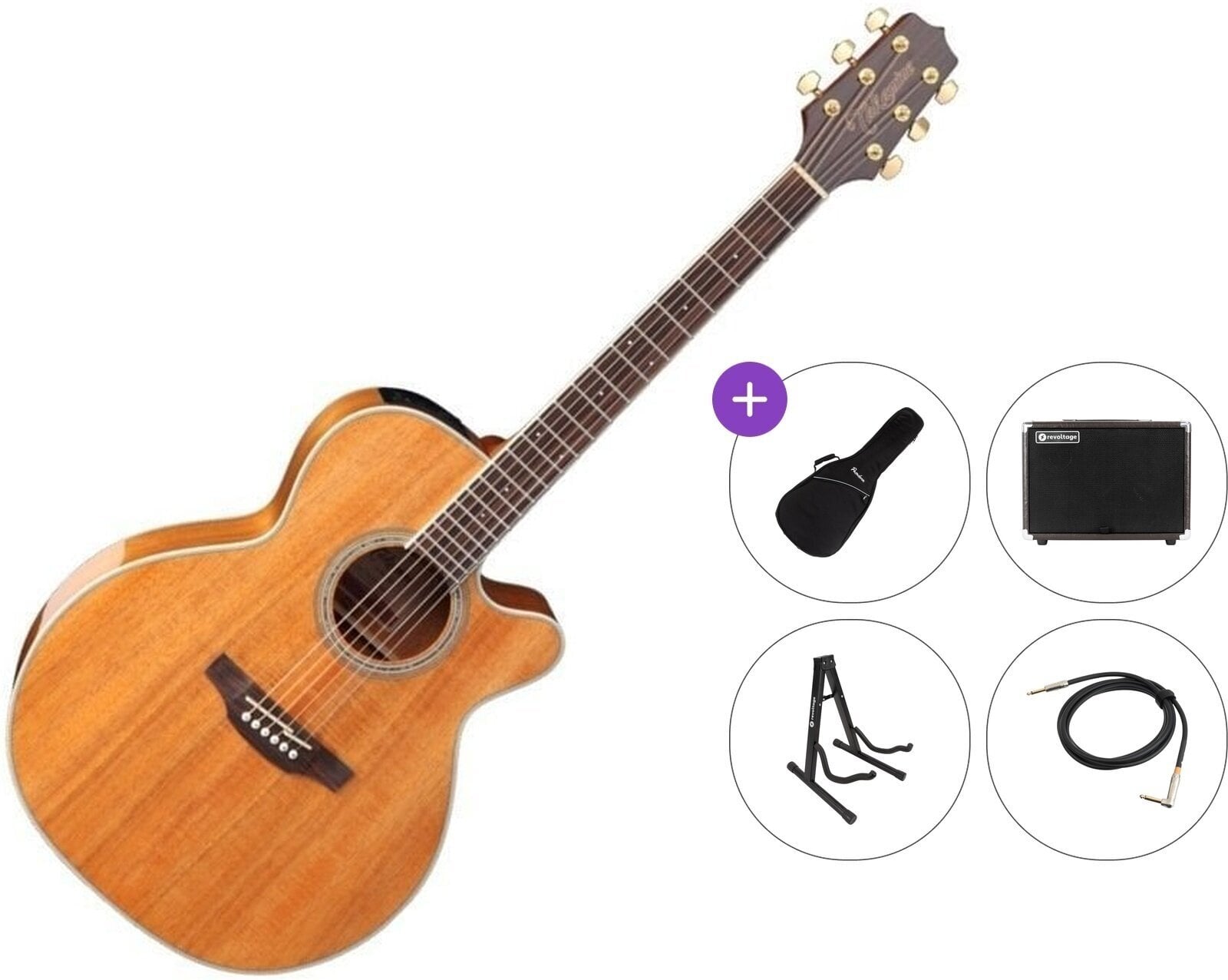 guitarra eletroacústica Takamine GN77KCE Premium SET Natural guitarra eletroacústica