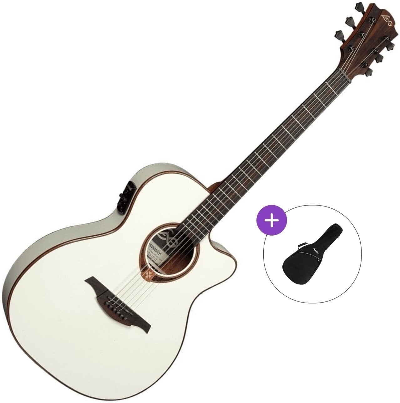 Elektro-akustična jumbo gitara LAG Tramontane 118 T118ASCE-IVO Basic SET Ivory Elektro-akustična jumbo gitara