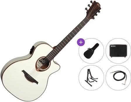 Chitarra Semiacustica Jumbo LAG Tramontane 118 T118ASCE-IVO Premium SET Ivory Chitarra Semiacustica Jumbo - 1