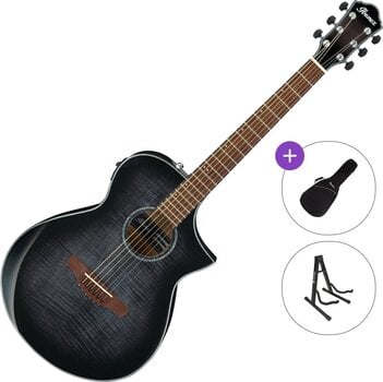 Chitarra Semiacustica Jumbo Ibanez AEWC400-TKS Standard SET Transparent Black Sunburst Chitarra Semiacustica Jumbo - 1
