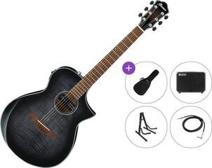 elektroakustisk gitar Ibanez AEWC400-TKS Premium SET Transparent Black Sunburst elektroakustisk gitar