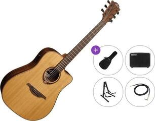 Dreadnought Ηλεκτροακουστική Κιθάρα LAG Tramontane 118 T118DCE Premium SET Natural Dreadnought Ηλεκτροακουστική Κιθάρα