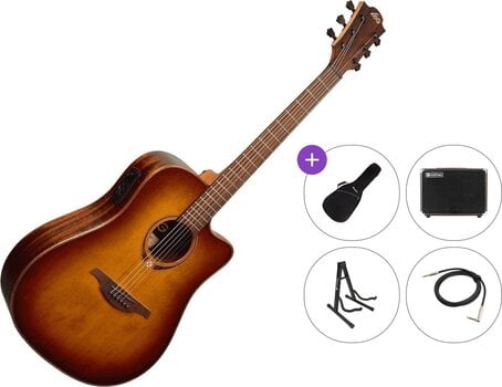 Dreadnought Ηλεκτροακουστική Κιθάρα LAG Tramontane 118 T118DCE Premium SET Brown Shadow Dreadnought Ηλεκτροακουστική Κιθάρα - 1