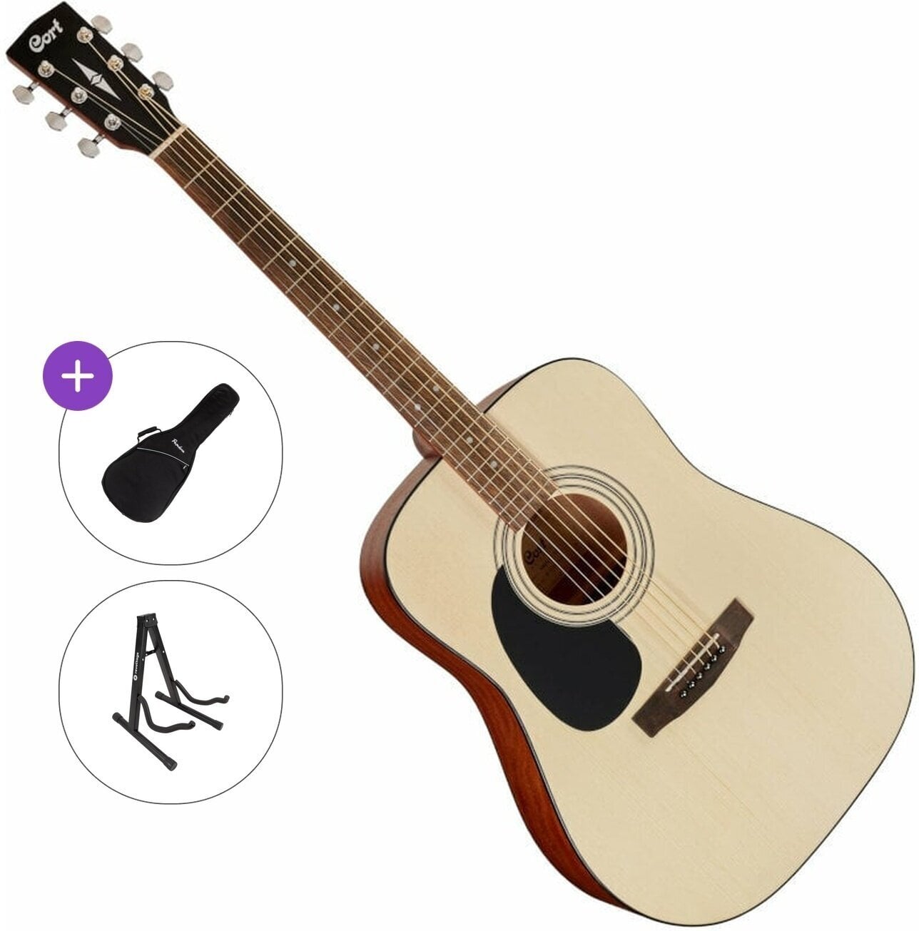 Chitară acustică Cort AD 810 LH Standard SET Open Pore Natural Chitară acustică