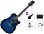 Elektro-akustična Dreadnought Ibanez PF15ECE-TBS Premium SET Transparent Blue Sunburst Elektro-akustična Dreadnought