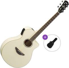 Chitarra Semiacustica Jumbo Yamaha APX600 Basic SET Vintage White Chitarra Semiacustica Jumbo