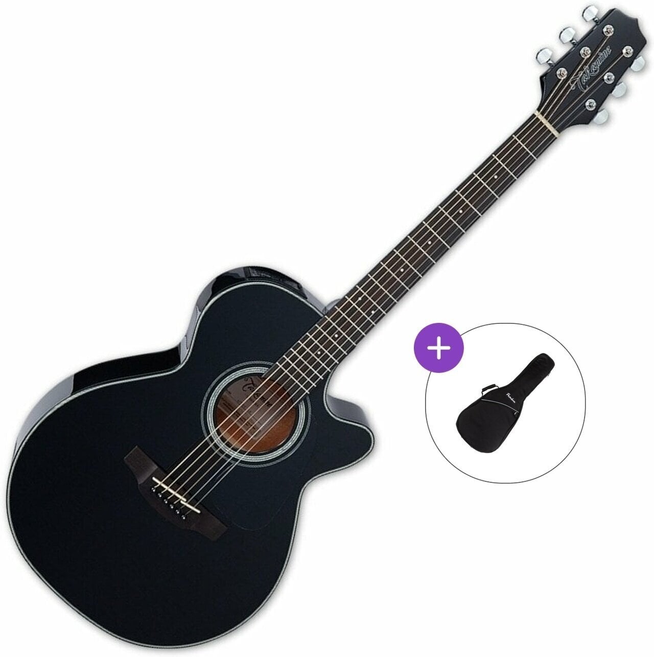 Elektroakustična jumbo Takamine GF30CE-BLK Basic SET Black Elektroakustična jumbo