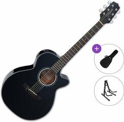 Jumbo elektro-akoestische gitaar Takamine GF30CE-BLK Standard SET Black Jumbo elektro-akoestische gitaar