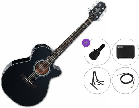 Elektroakustinen kitara Takamine GF30CE-BLK Premium SET Black Elektroakustinen kitara - 1