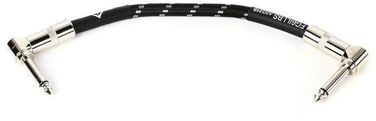 Prepojovací kábel, Patch kábel Fender Custom Shop 6'' Čierna 15 cm Zalomený - Zalomený