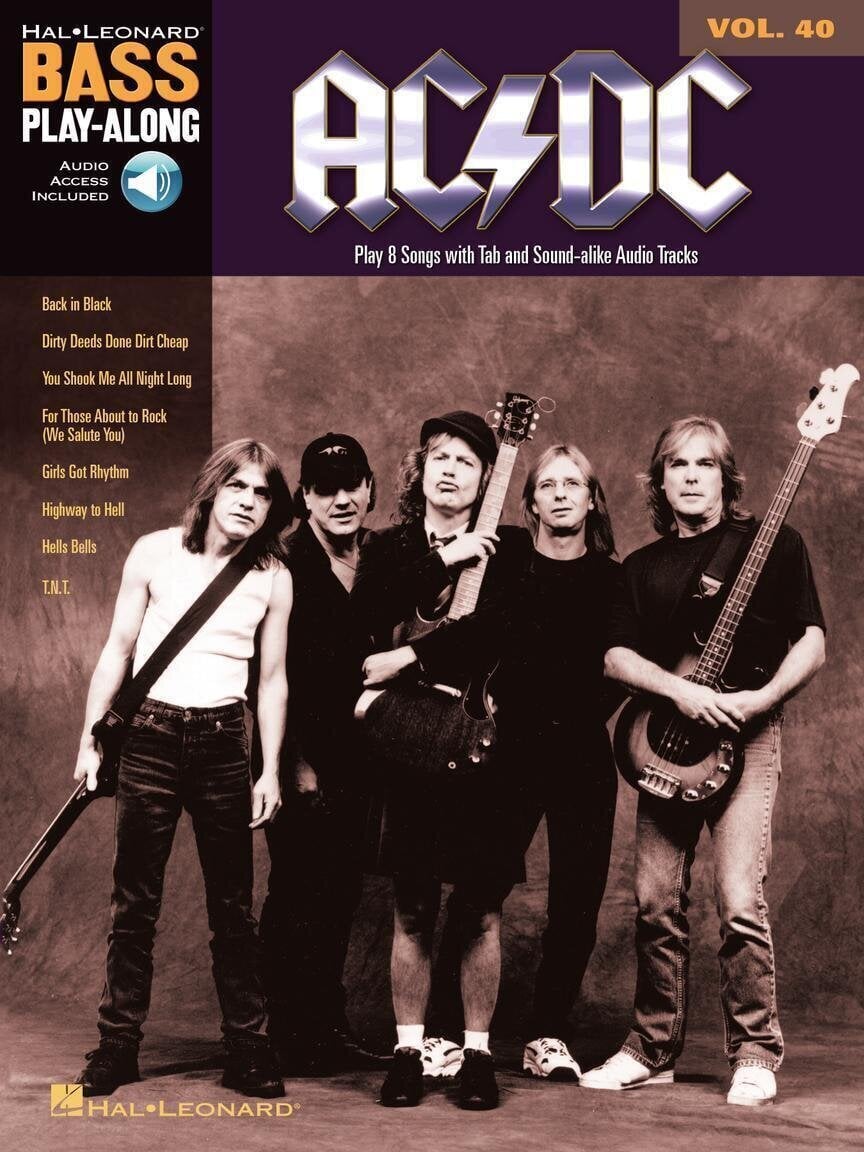 Note Hal Leonard AC/DC Bass Play-Along Volume 40 Note