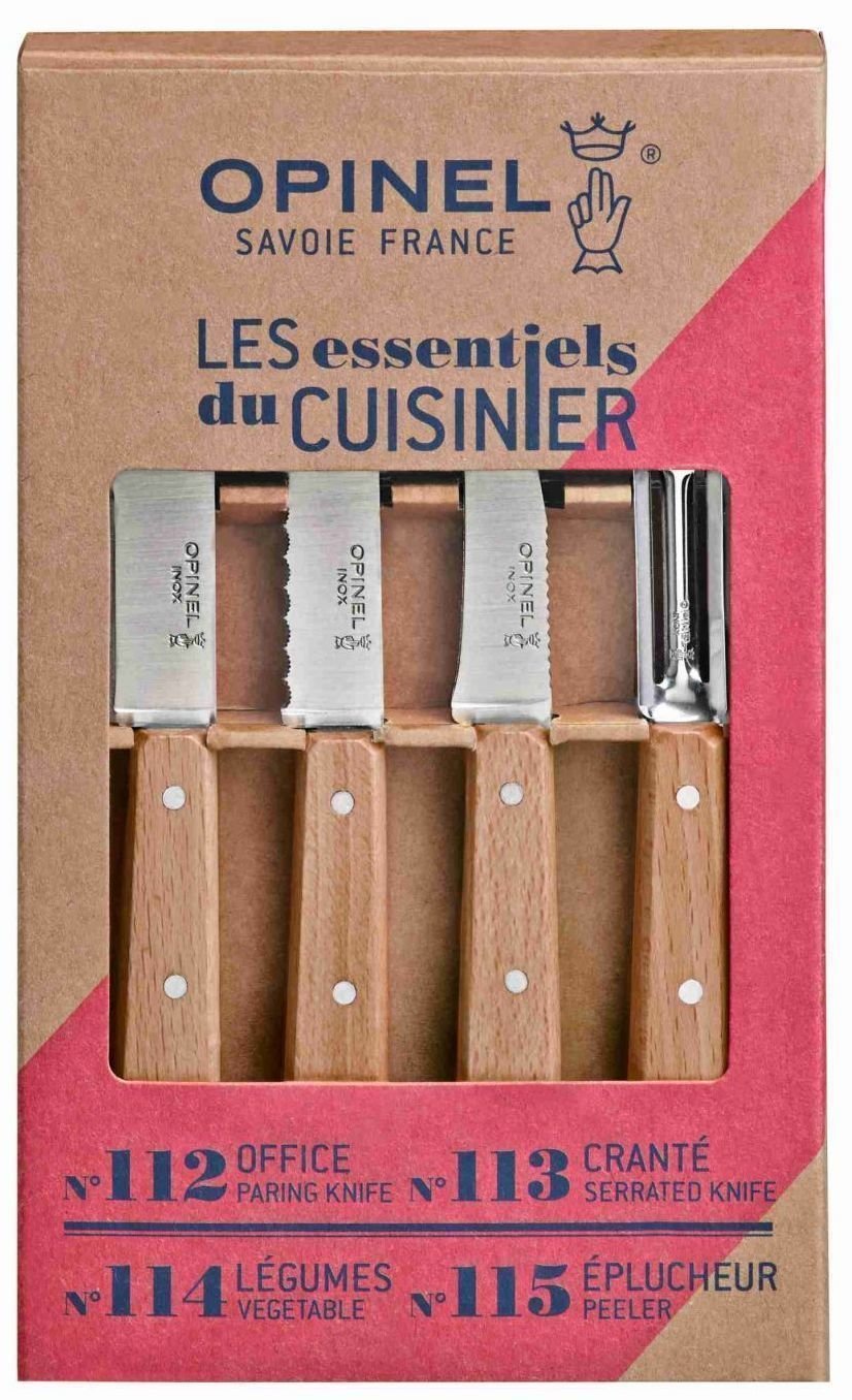Пикник, кухненски нож Opinel Les Essentiels Box Set - Beech Пикник, кухненски нож