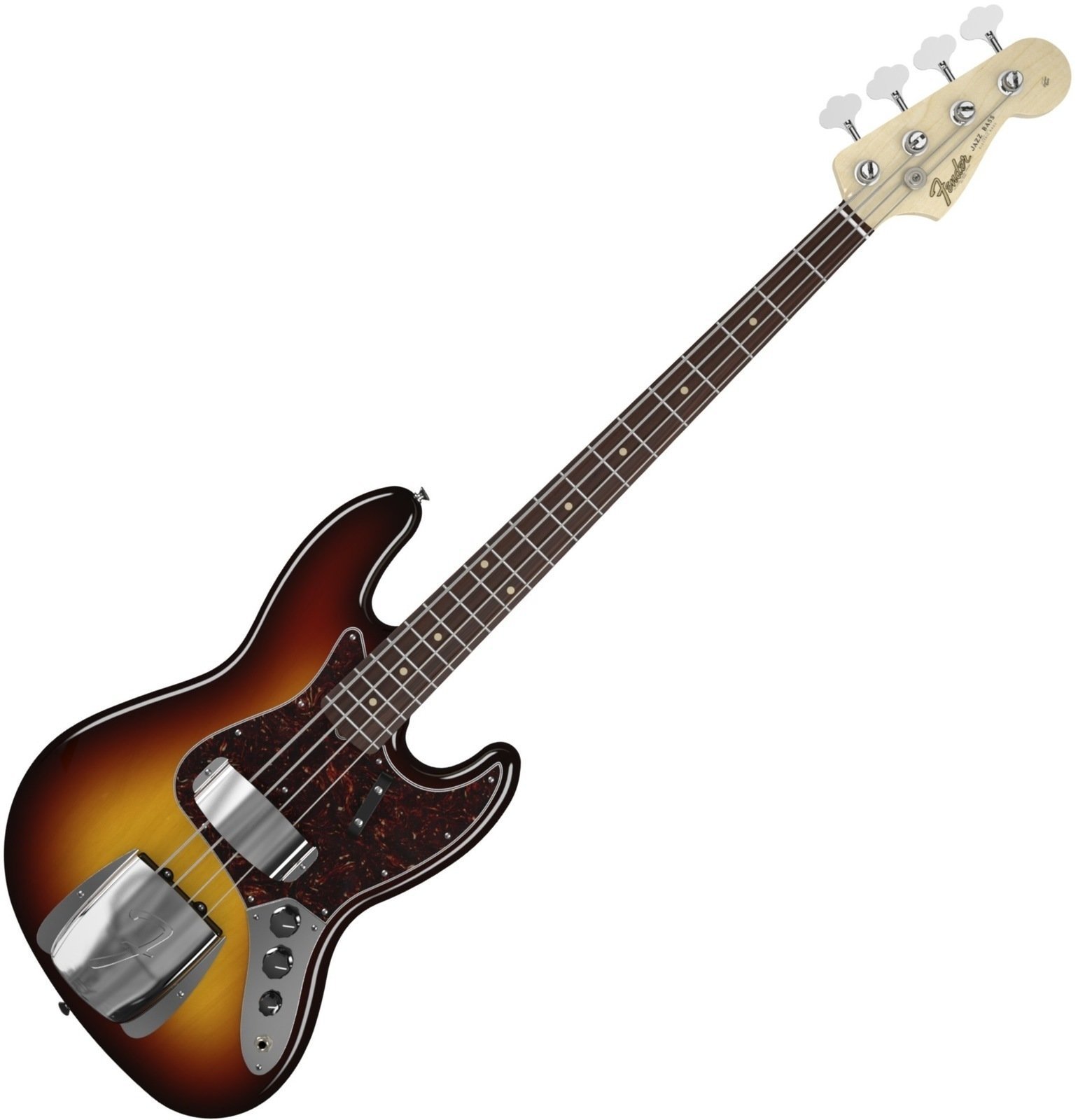 4-string Bassguitar Fender American Vintage '64 Jazz Bass, Round-Laminated Rosewood Fingerboard, 3-Color Sunburst