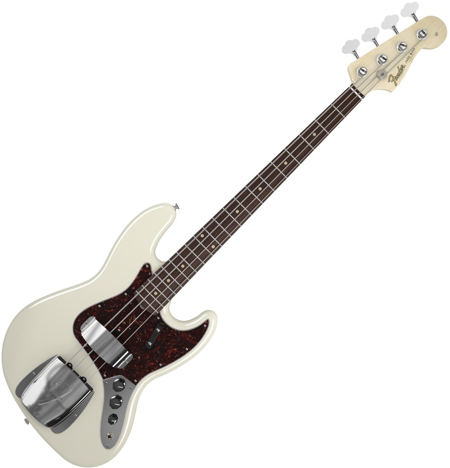 4-string Bassguitar Fender American Vintage '64 Jazz Bass, Round-Laminated Rosewood Fingerboard, Olympic White