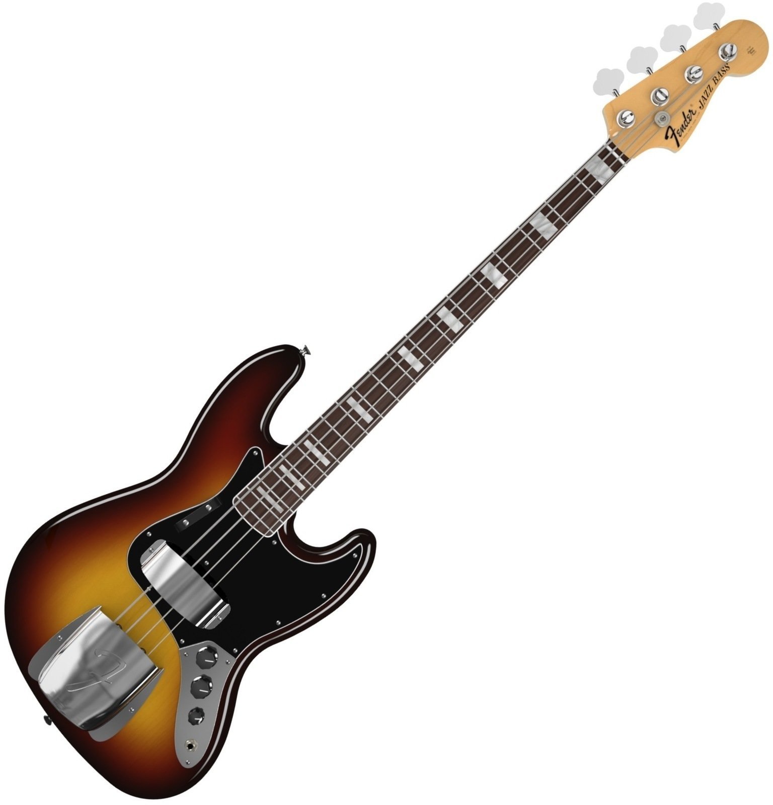 Elektrische basgitaar Fender American Vintage '74 Jazz Bass, Bound Round-Laminated Rosewood F-board, 3-Color Sunburst