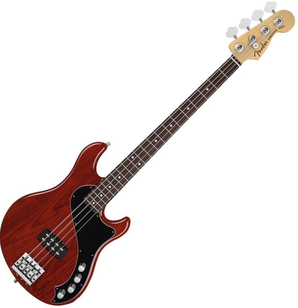 Elektrische basgitaar Fender American Deluxe Dimension Bass IV, Rosewood, Cayenne Burst