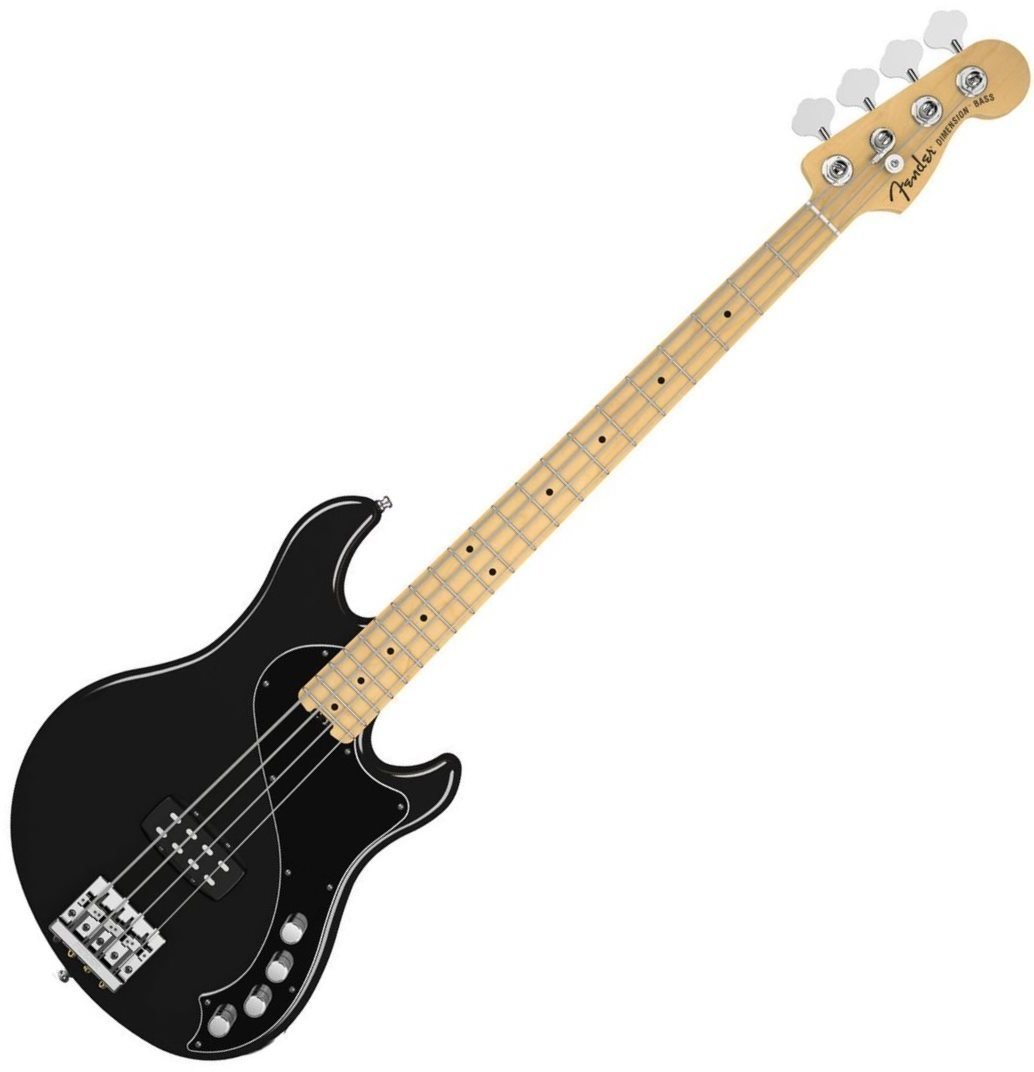 Elektrische basgitaar Fender American Deluxe Dimension Bass IV, Maple Fingerboard, Black