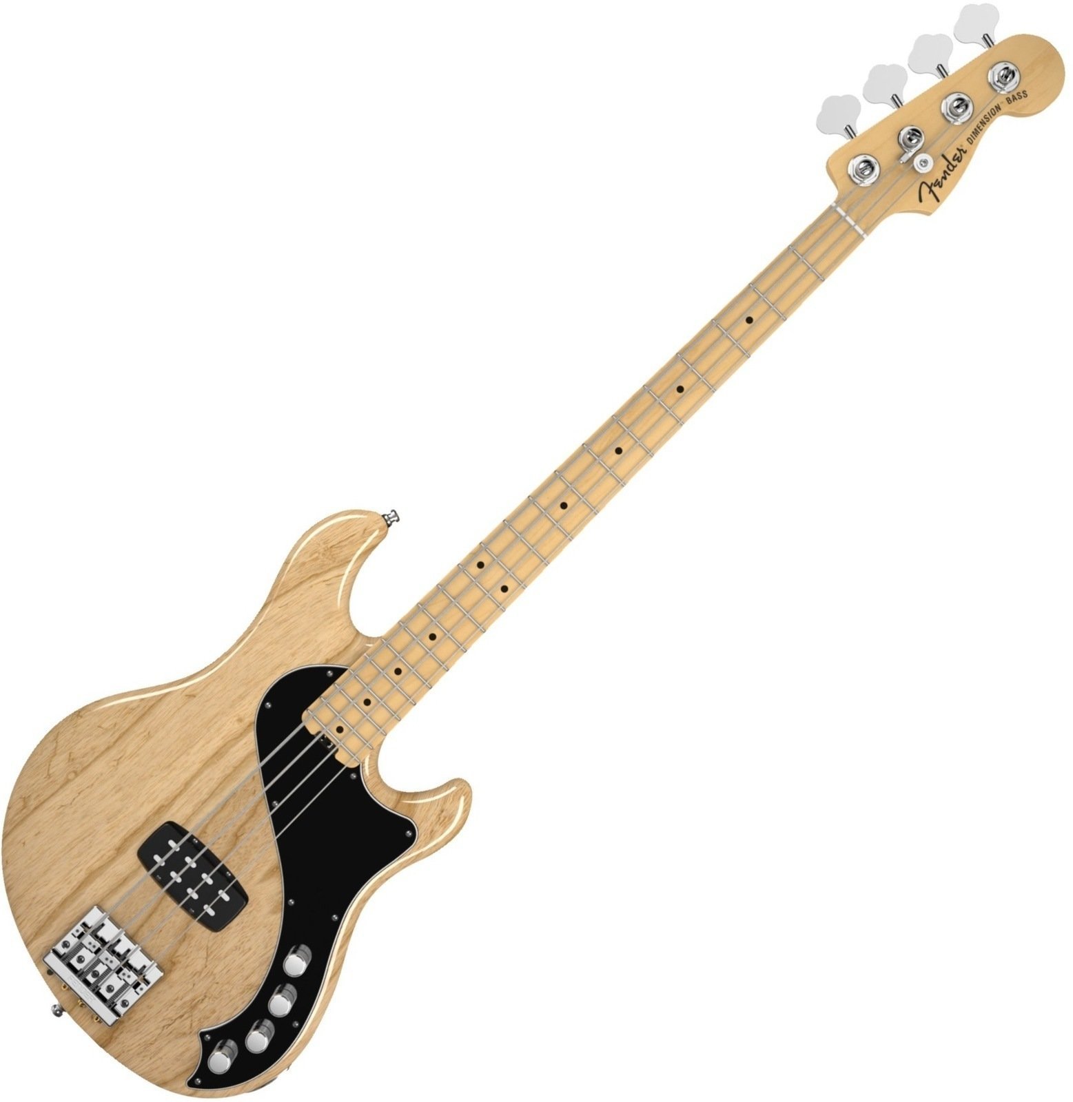 Bas electric Fender American Deluxe Dimension Bass IV, Maple Fingerboard, Natural